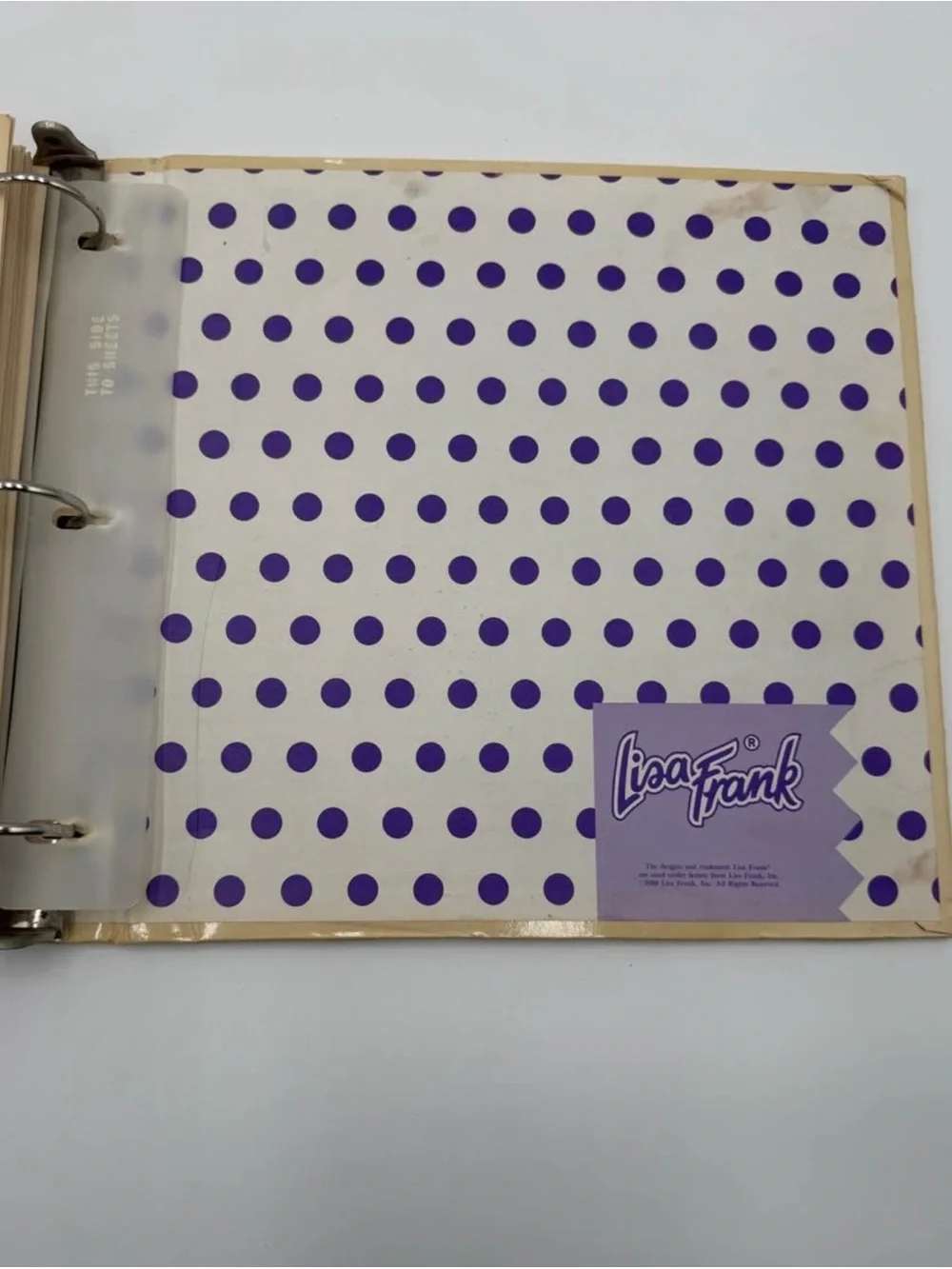 Vintage 1988 Lisa Frank RARE 3 Ring Binder Photo Album Pink Roses Music Notes